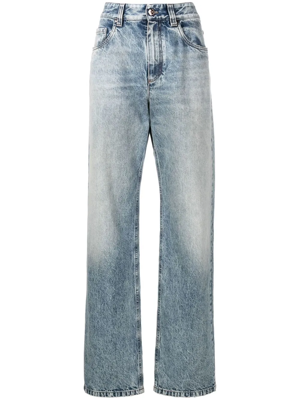 Brunello Cucinelli Mid-rise Straight-leg Jeans In Blue