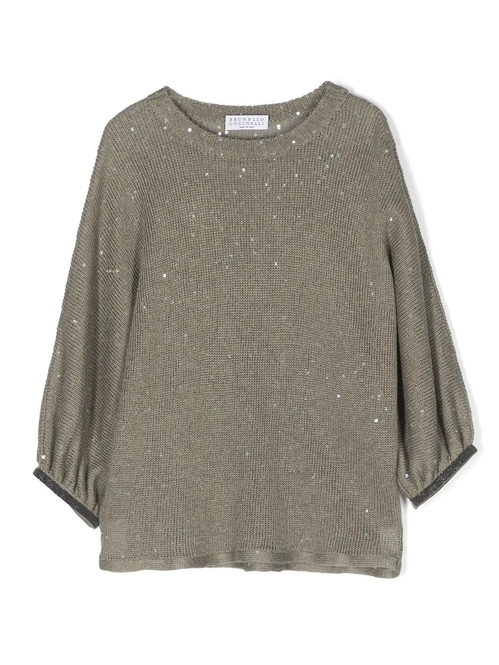 

Brunello Cucinelli Kids sequin-embellished knitted top - Green