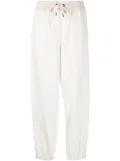 Brunello Cucinelli drawstring-waist cotton track pants - White