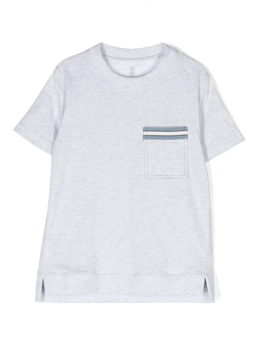 

Brunello Cucinelli Kids playera con bolsillo en el pecho - Gris