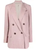 Brunello Cucinelli double-breasted linen blazer - Pink