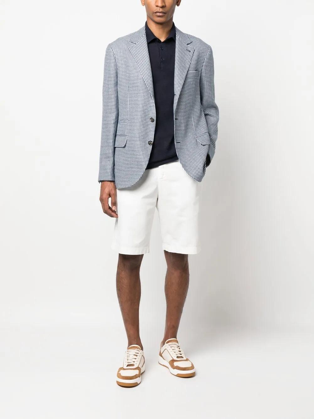 Brunello Cucinelli Poloshirt van linnenmix - Blauw