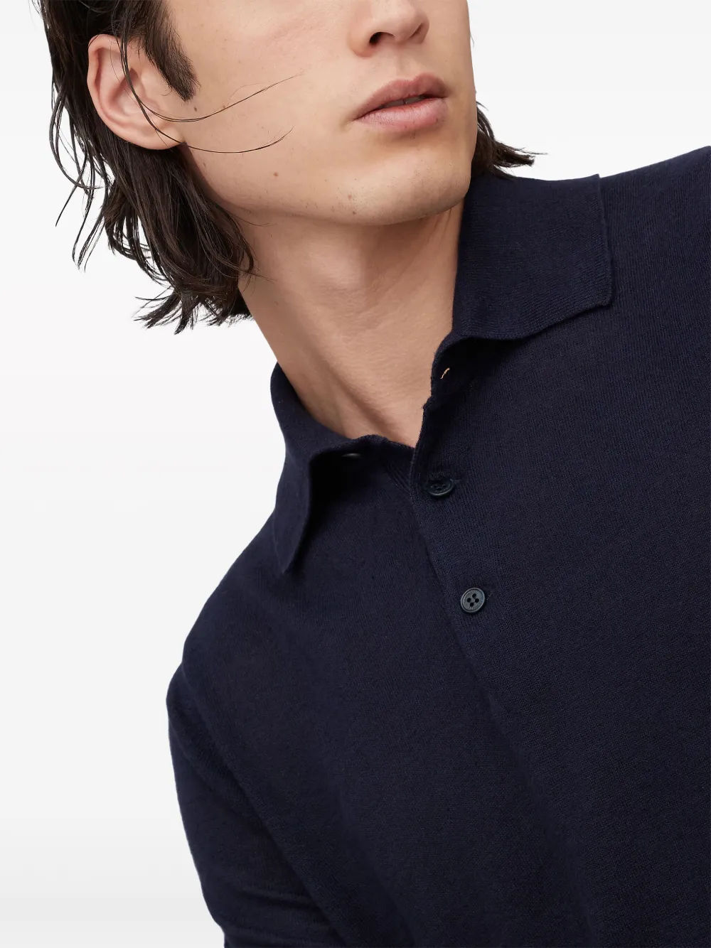 Brunello Cucinelli Linen-blend Polo Shirt In Blau