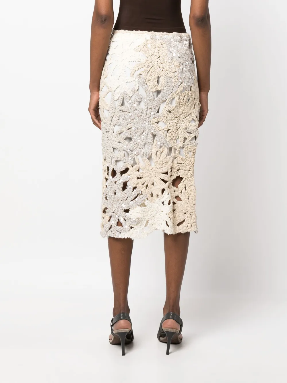 Brunello Cucinelli Couture Marine Botanical Crochet Bralette In Neutrals