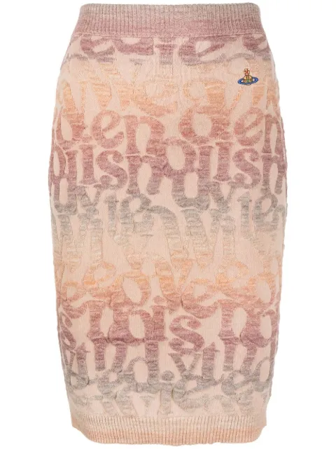 Vivienne Westwood Logomania knitted pencil skirt