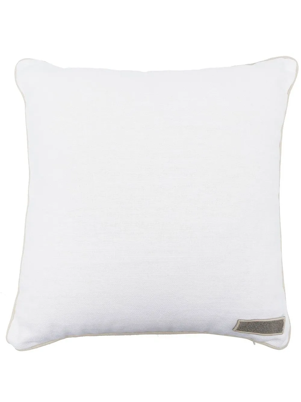 

Brunello Cucinelli monili-detail linen cushion - White