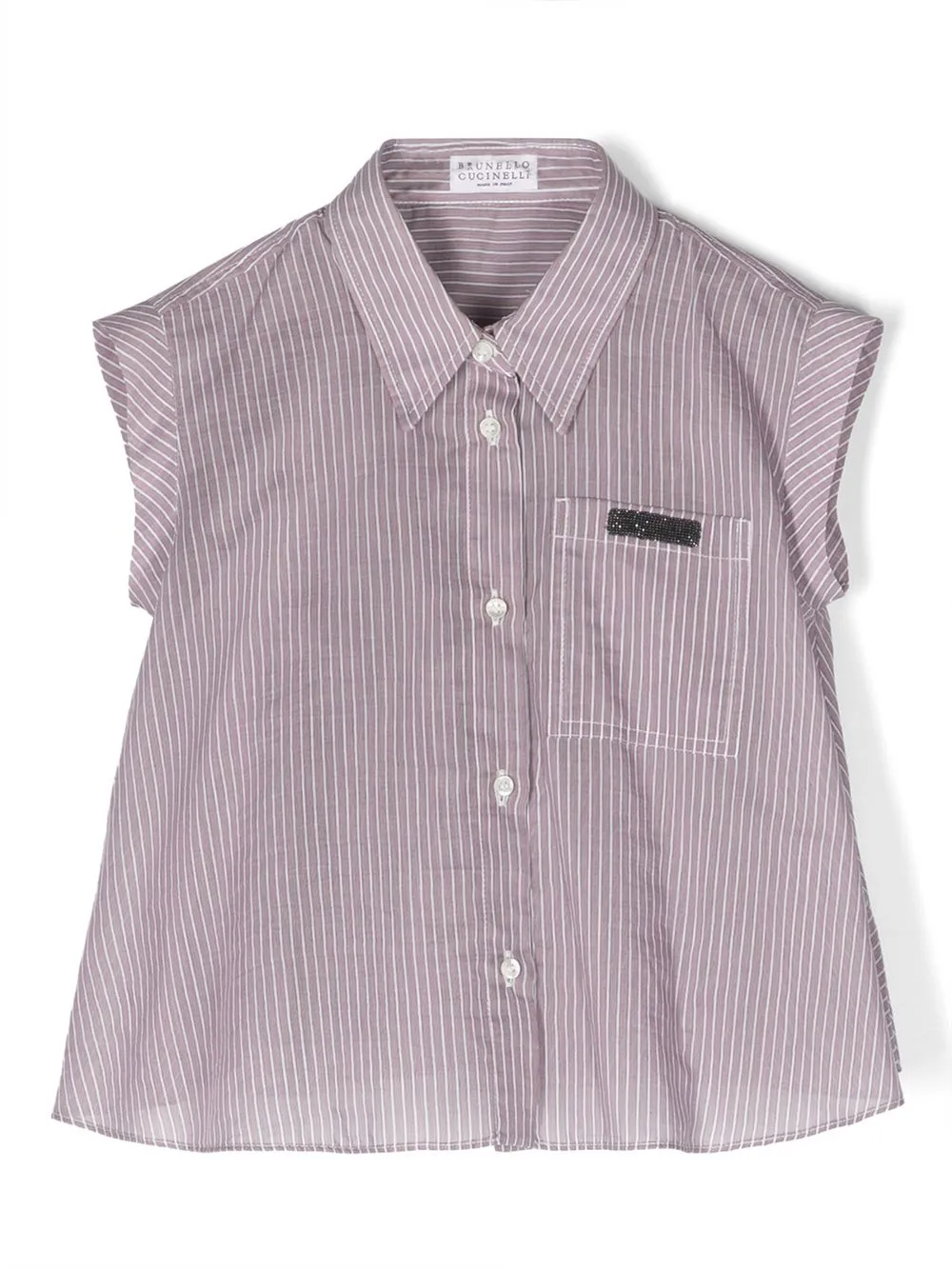 

Brunello Cucinelli Kids camisa con motivo de rayas - Morado