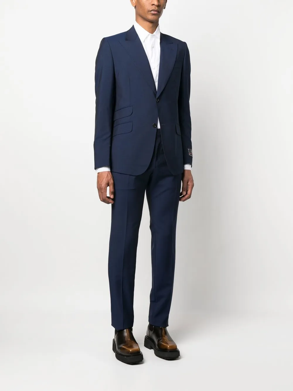 Shop Gucci Single-breasted Wool-blend Suit In 蓝色