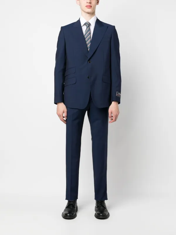 Gucci single breasted wool blend Suit Blue FARFETCH AE