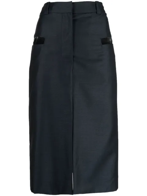 EFTYCHIA high-waist wool-mohair skirt
