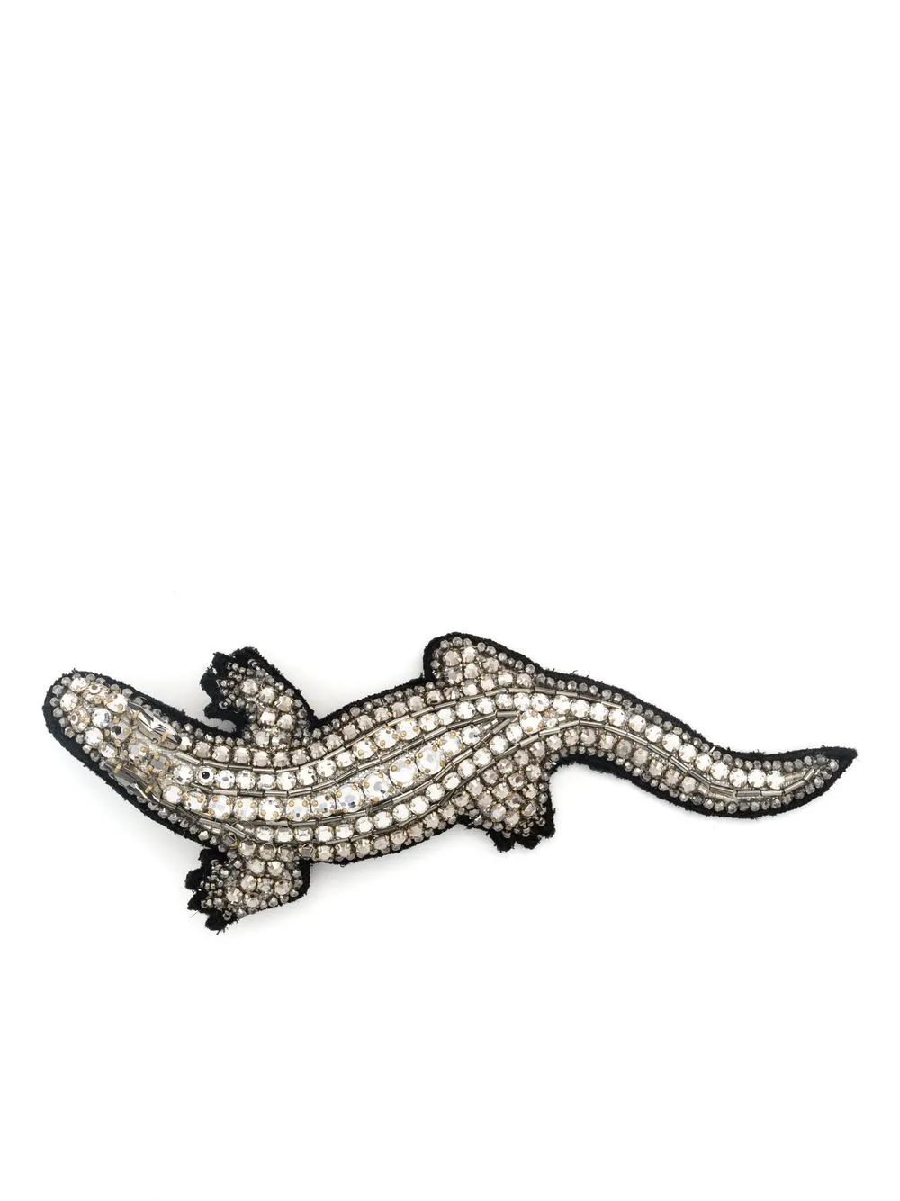 

David Koma 3-D crystal crocodile single earing - Silver