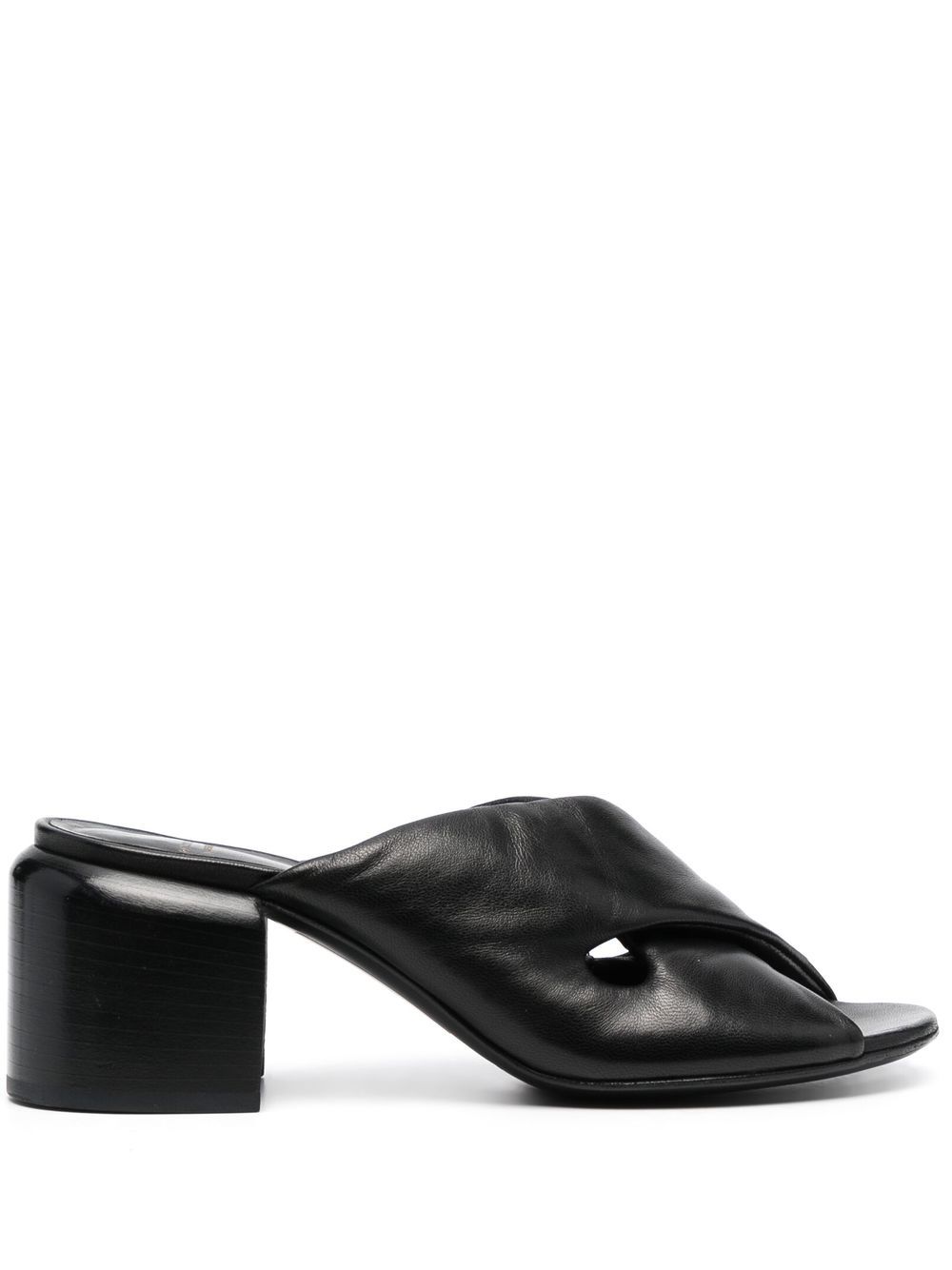 65mm open-toe leather mules