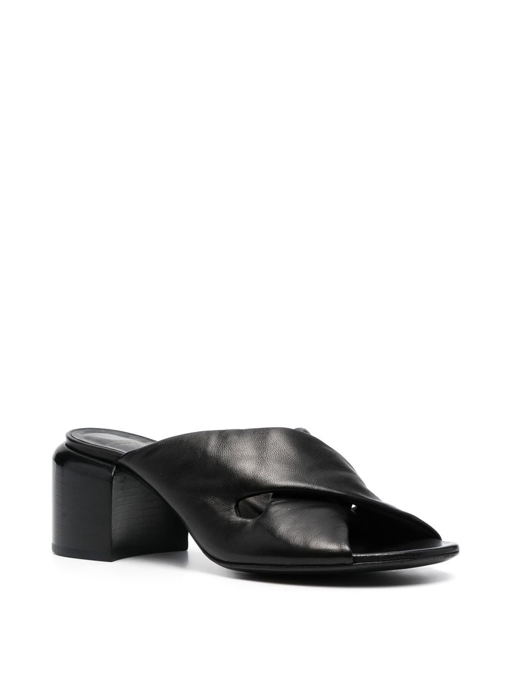 Shop Officine Creative 65mm Open-toe Leather Mules In Black