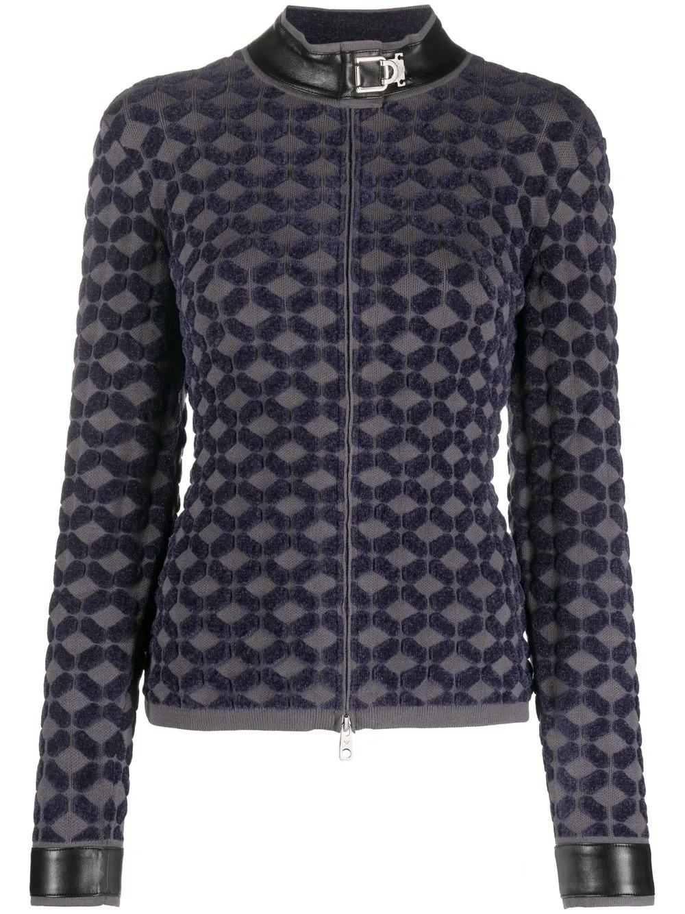 

Emporio Armani flocked knit jacket - Grey