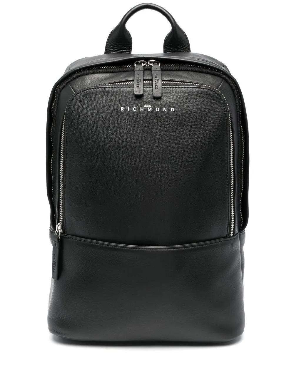 

John Richmond logo stamp leather backpack - Black
