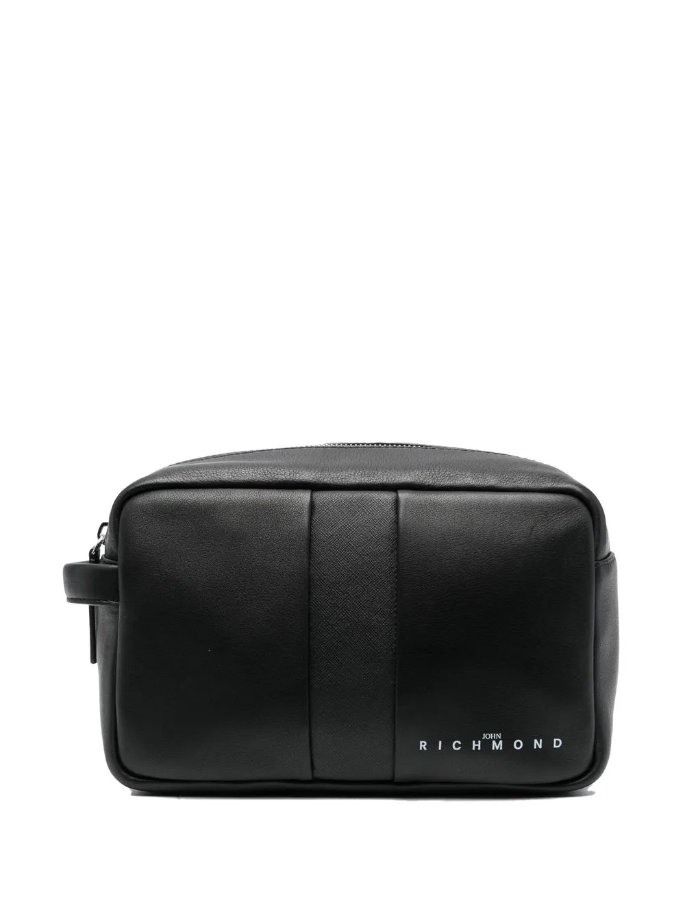 

John Richmond rectangular leather make up bag - Black