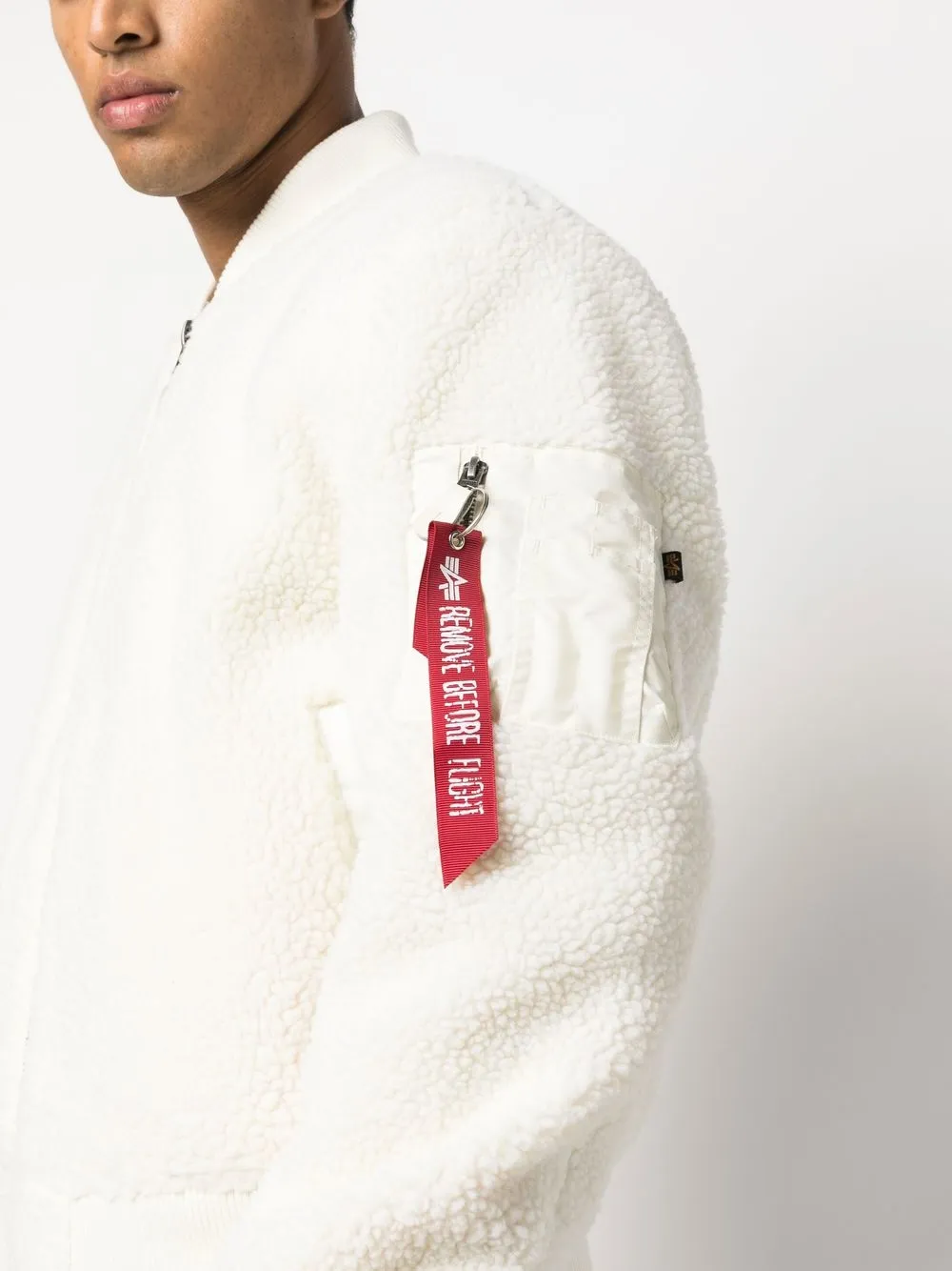 Alpha Industries Faux-shearling Bomber-jacket In Nude