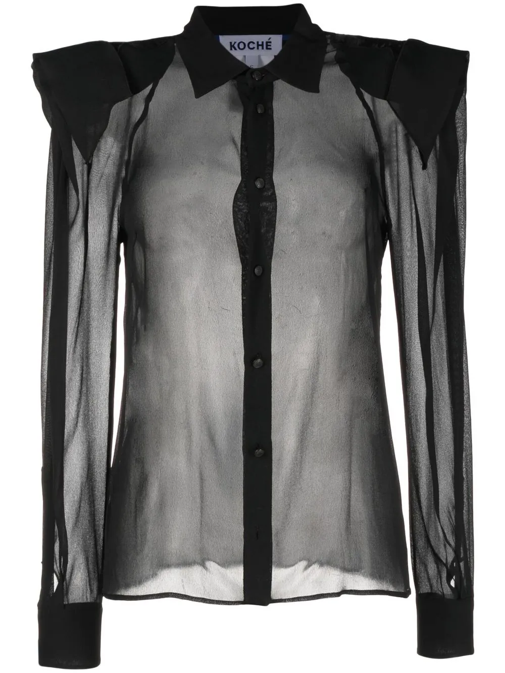 

Koché padded-shoulder sheer shirt - Black