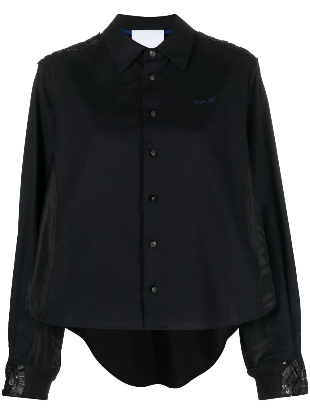 

Koché appliqué-detail long-sleeve shirt - Black