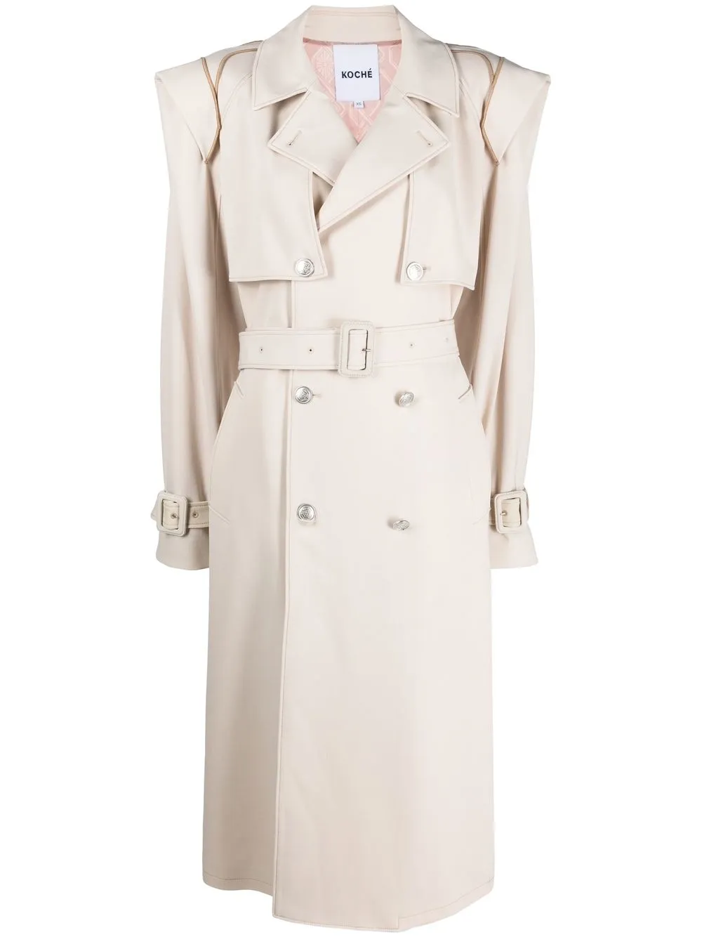 

Koché double-breasted trench coat - Neutrals