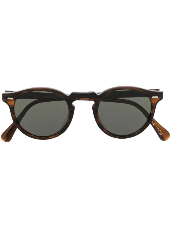 Oliver Peoples Gregory ラウンドサングラス | ブラウン | FARFETCH JP