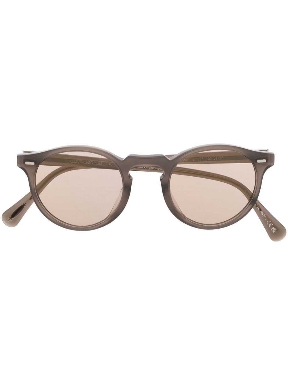 Oliver Peoples Gregory Round-frame Sunglasses In Brown