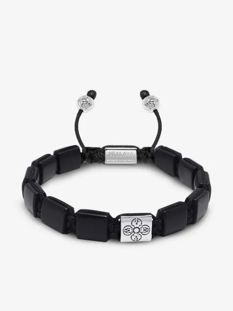 Nialaya Jewelry engraved-charm beaded bracelet