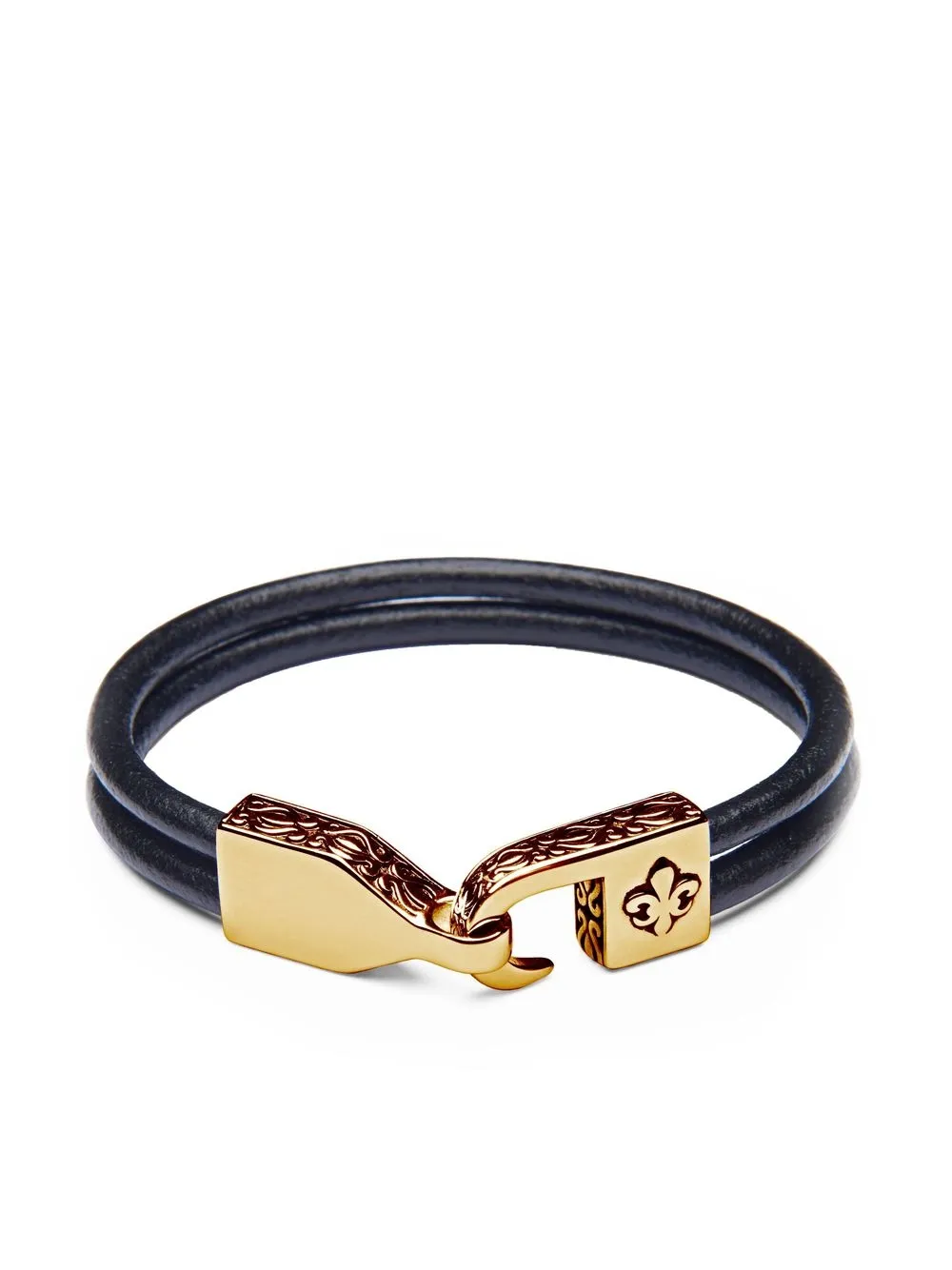 

Nialaya Jewelry Fleur De Lis lock bracelet - Black