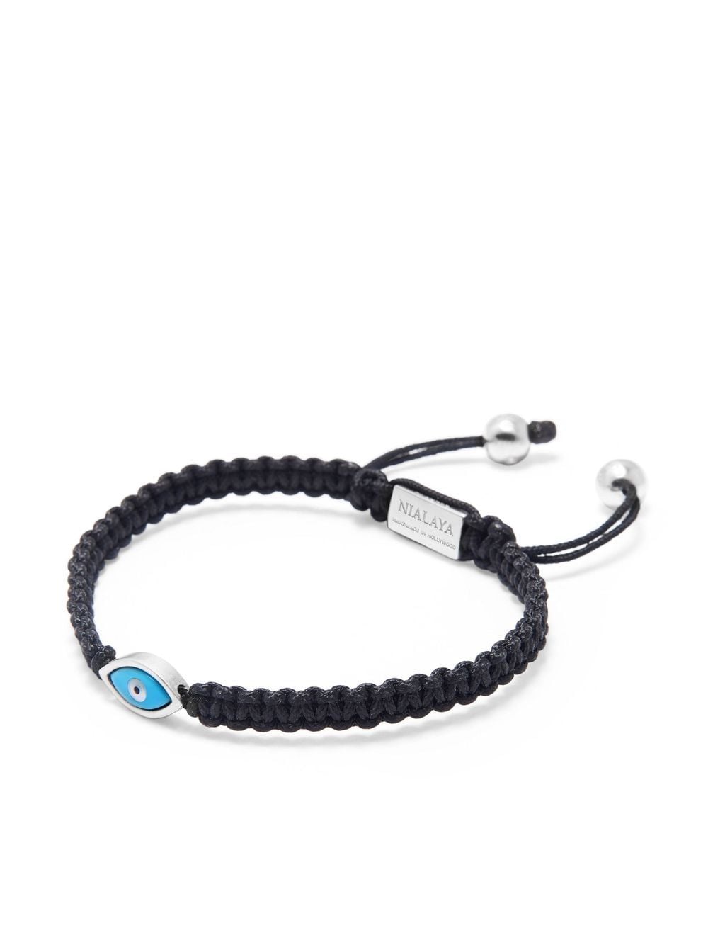 Shop Nialaya Jewelry Evil Eye String Bracelet In Black