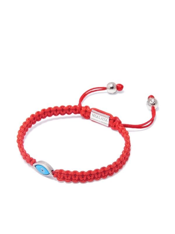 Men's Red String Bracelet with Adjustable Silver Lock – Nialaya