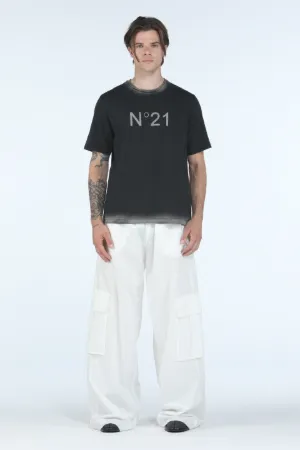 Logo-Print Acid-Wash T-Shirt