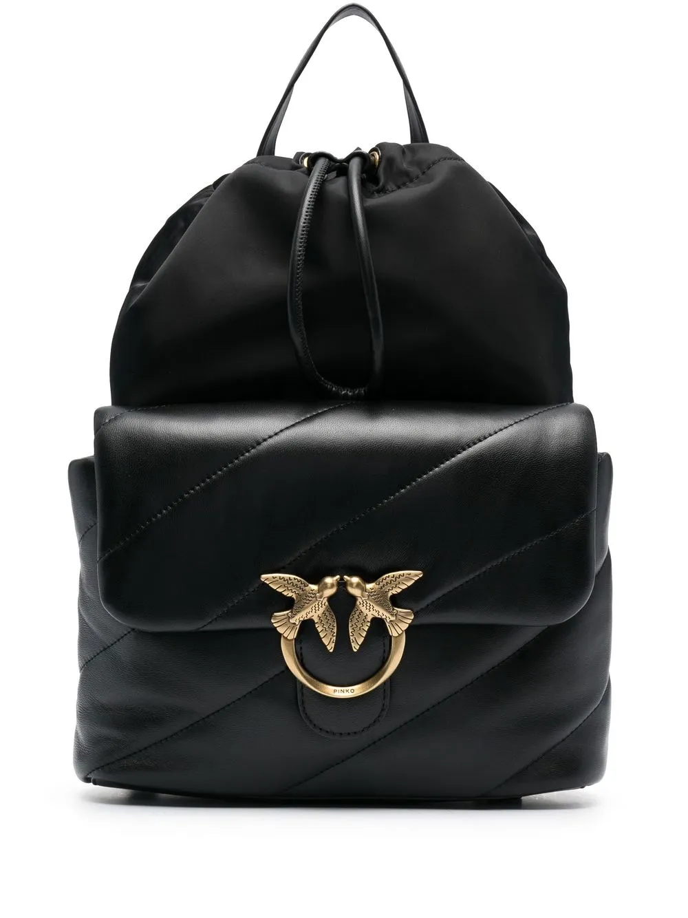 

PINKO leather quilted backpack - Black