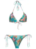 Lygia & Nanny floral-print adjustable bikini bottoms - Blue