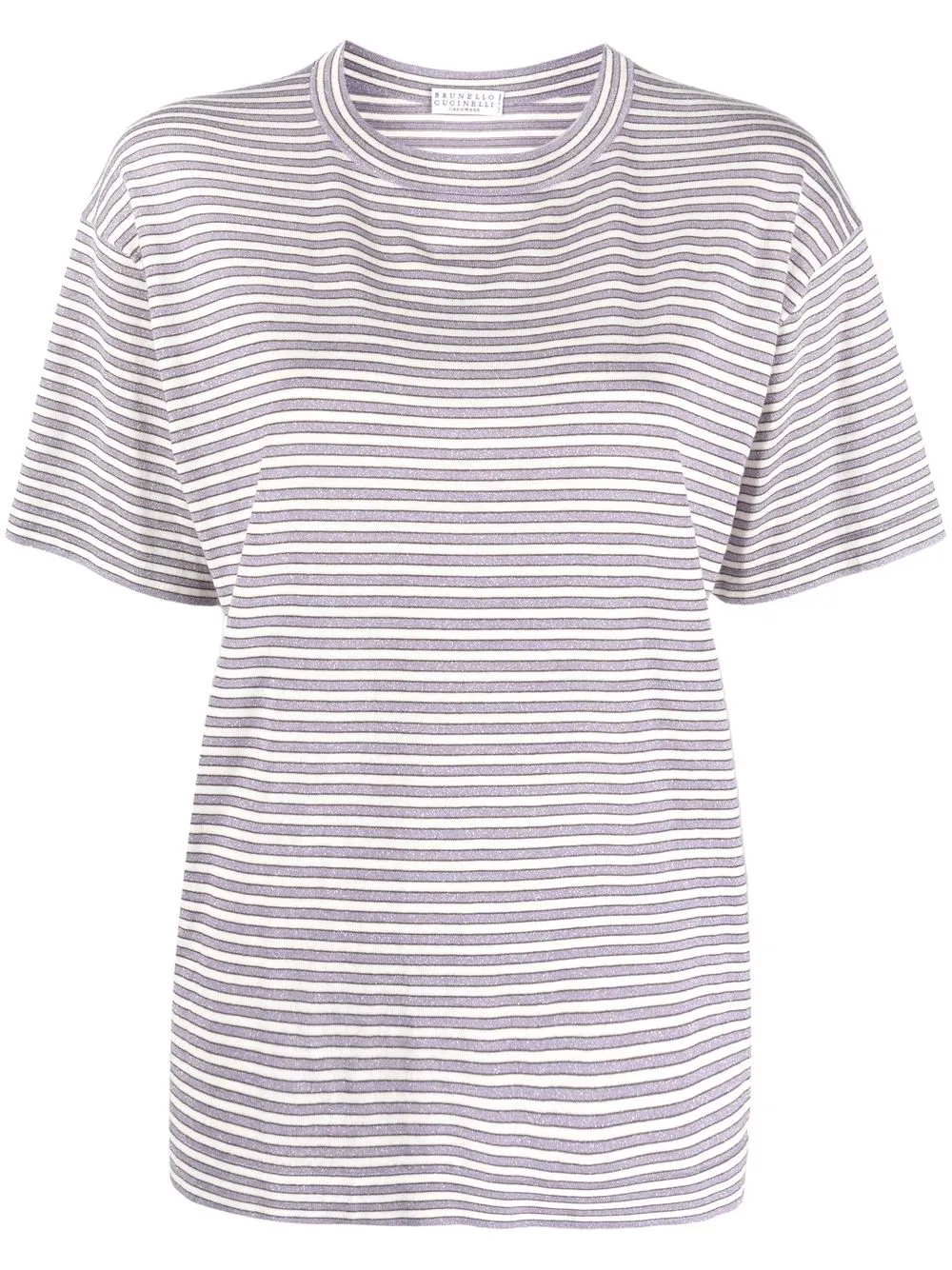 

Brunello Cucinelli striped short-sleeved knitted top - Purple