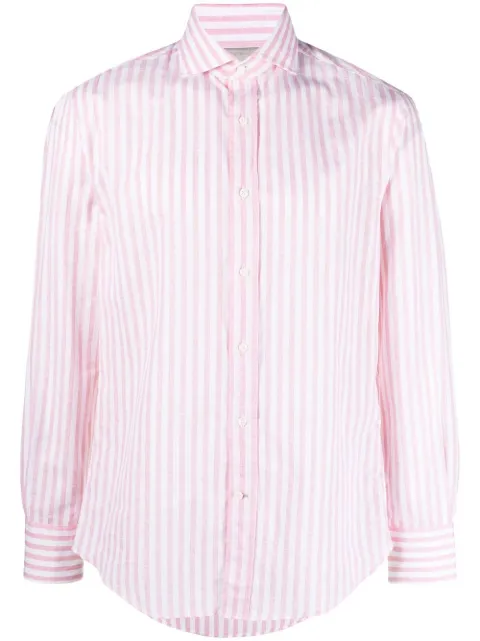 Brunello Cucinelli camisa manga larga con rayas estampadas