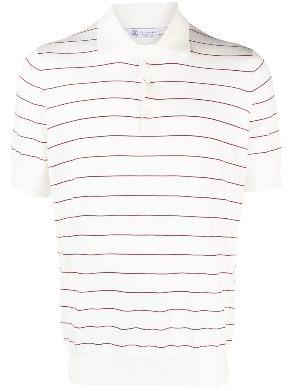 

Brunello Cucinelli striped short-sleeved polo shirt - White