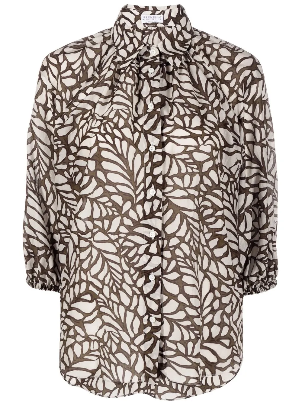

Brunello Cucinelli leaf print shirt - Neutrals