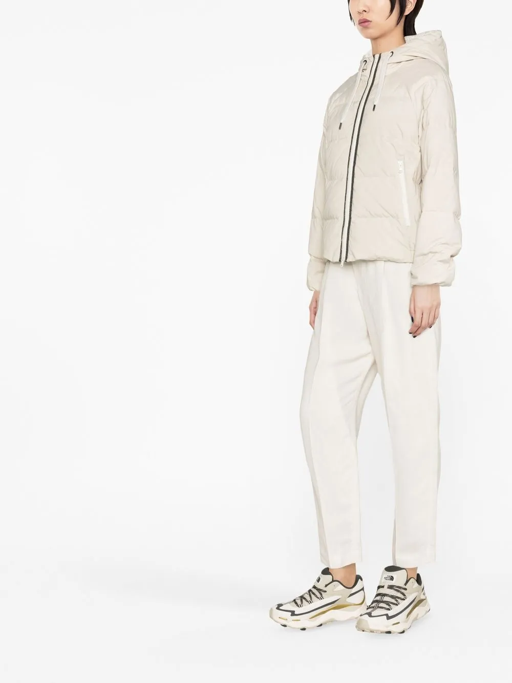 Brunello Cucinelli Padded Down Jacket In Neutrals