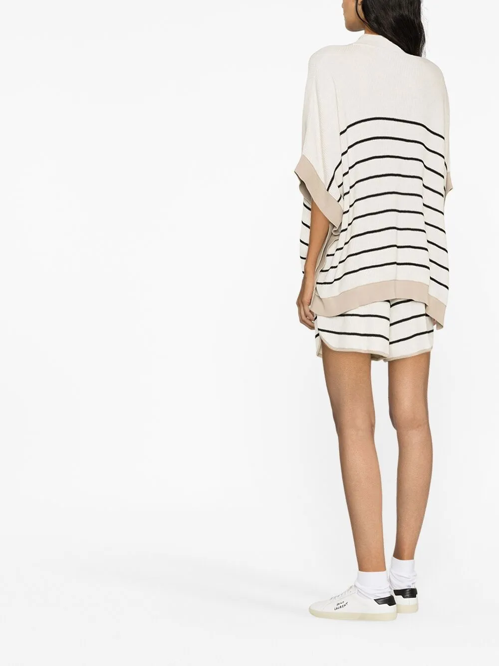 Brunello Cucinelli Slouchy Striped-knit Jumper In Neutrals