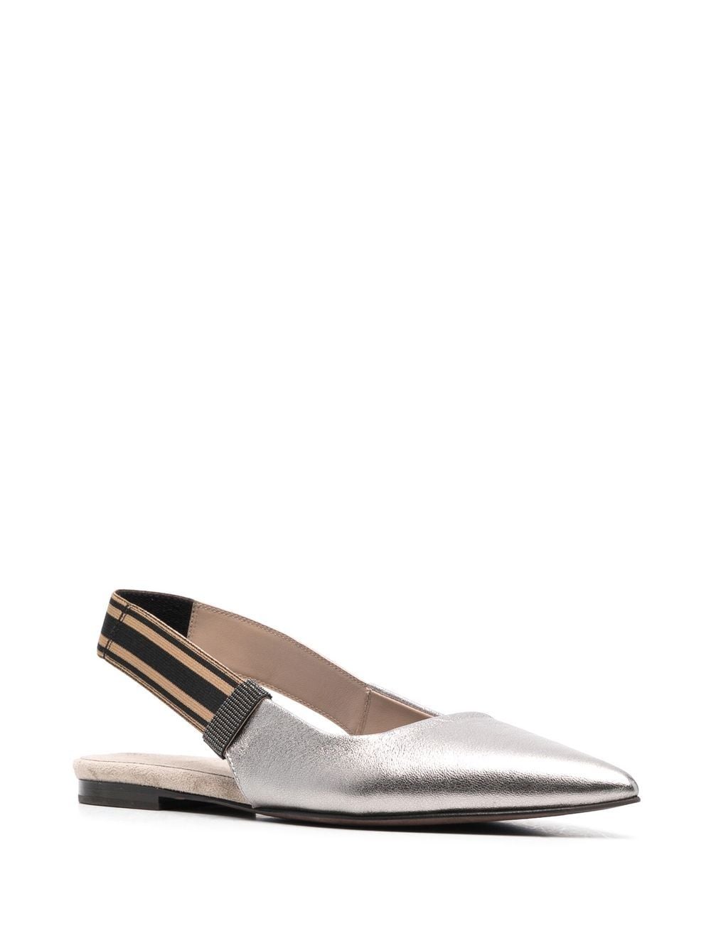 Brunello Cucinelli Ballerina's met puntige neus - Zilver