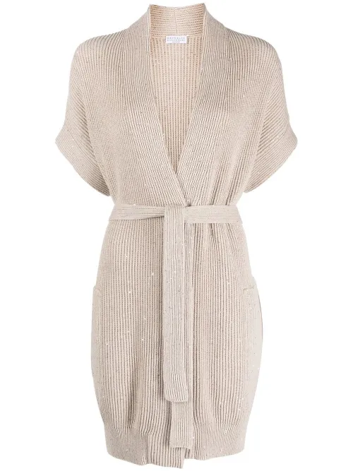 Cardigan sans manches en maille épaisse - Brunello Cucinelli - Modalova