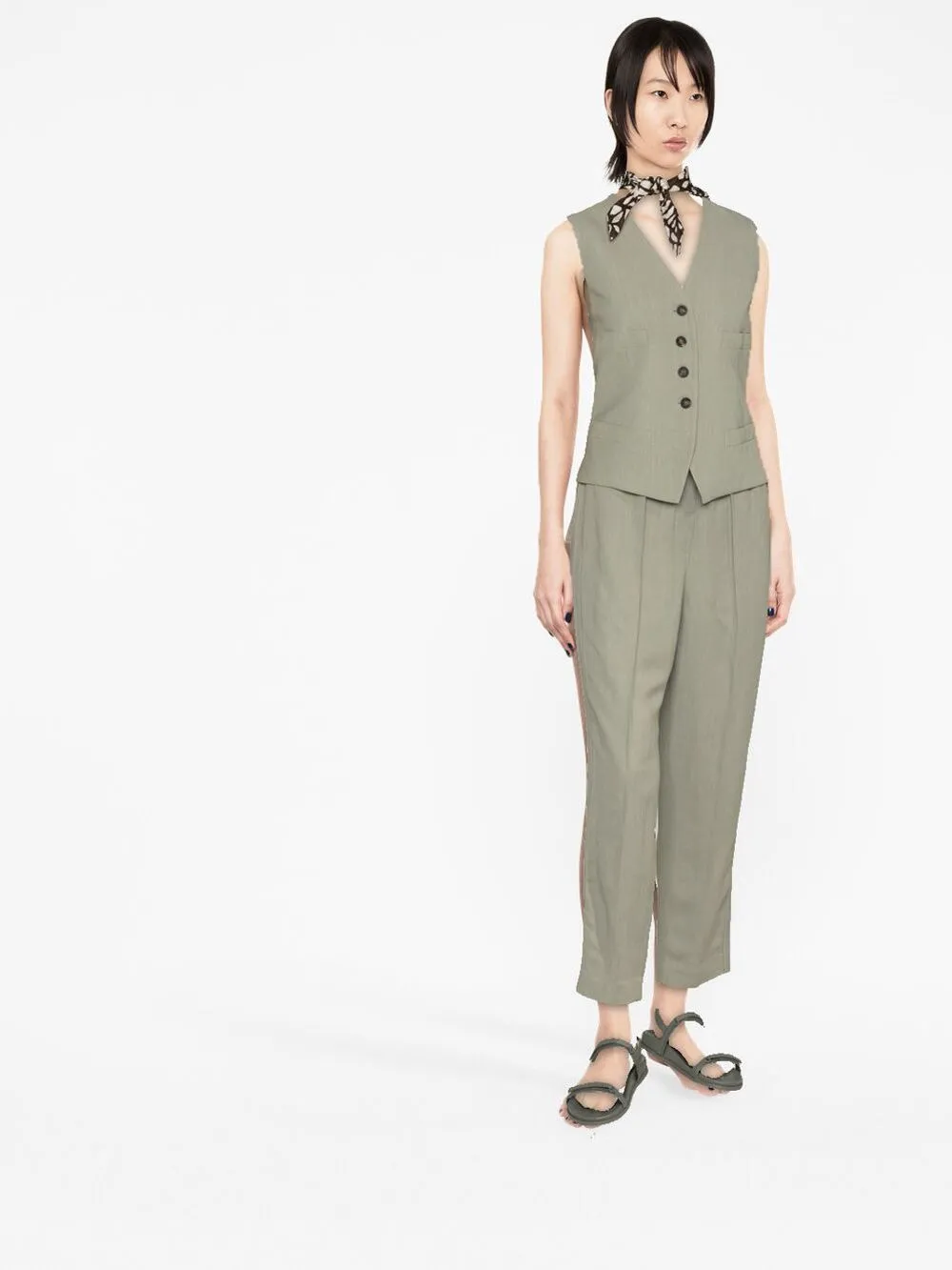 Brunello Cucinelli Single-breasted Vest In 绿色
