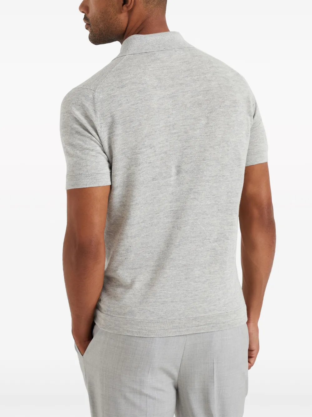 Brunello Cucinelli Meliertes Poloshirt In Grey