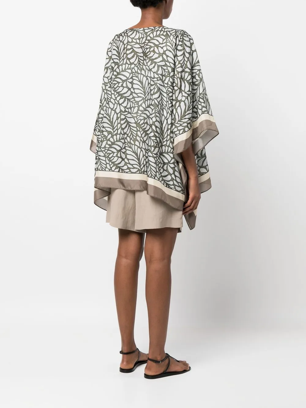 Brunello Cucinelli Bluse Mit Grafischem Print In Green