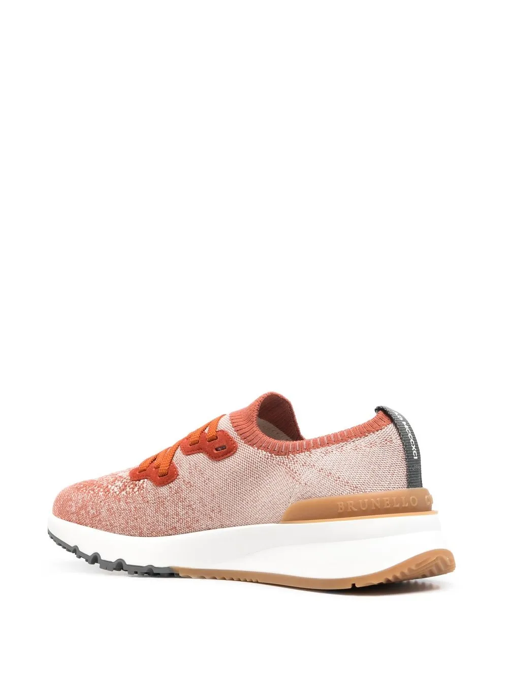 Brunello Cucinelli Speckled Low-top Sneakers In Orange