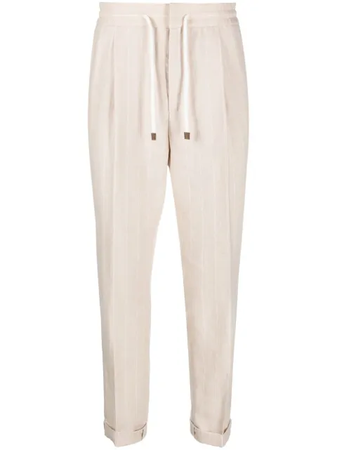 Brunello Cucinelli pinstripe drawstring-waist trousers