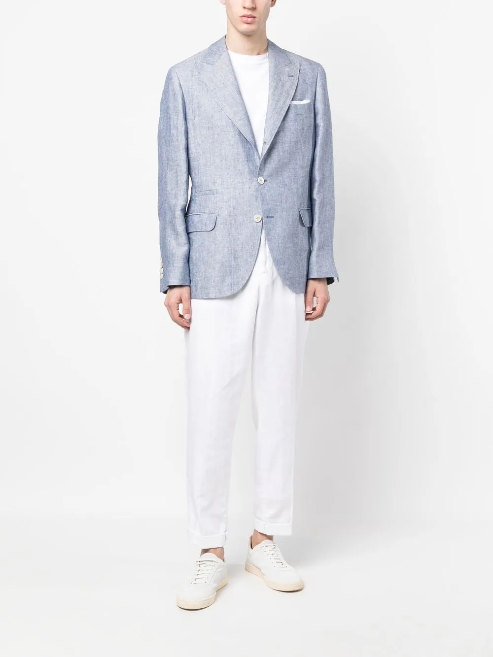 Brunello Cucinelli Colbert met enkele rij knopen - Blauw