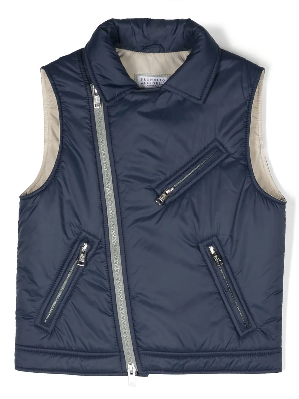 

Brunello Cucinelli Kids padded zip-up gilet - Blue