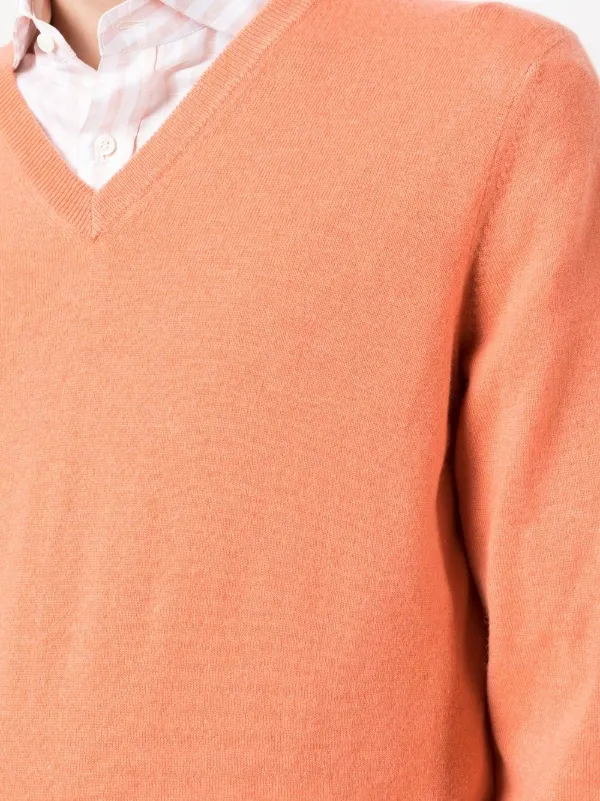 BRUNELLO CUCINELLI オレンジ Vネック セーター Brunello Cucinelli V-neck Cashmere Jumper | Orange | FARFETCH SG