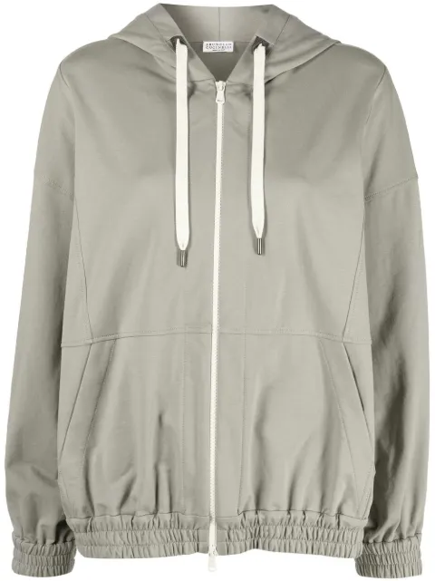 Brunello Cucinelli hoodie con cierre y cordones